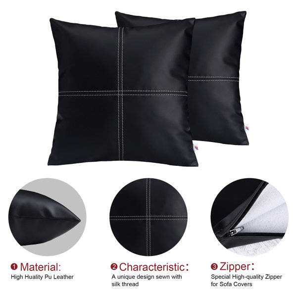 wuuyuef Faux Leather Pillow Cover & Reviews Wayfair